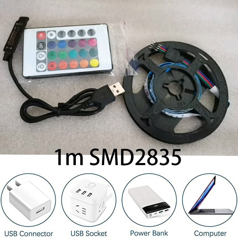 Bande lumineuse LED avec télécommande multi couleurs - 1 Mètre - 60LED / M - Home sweet - GAMING, LED