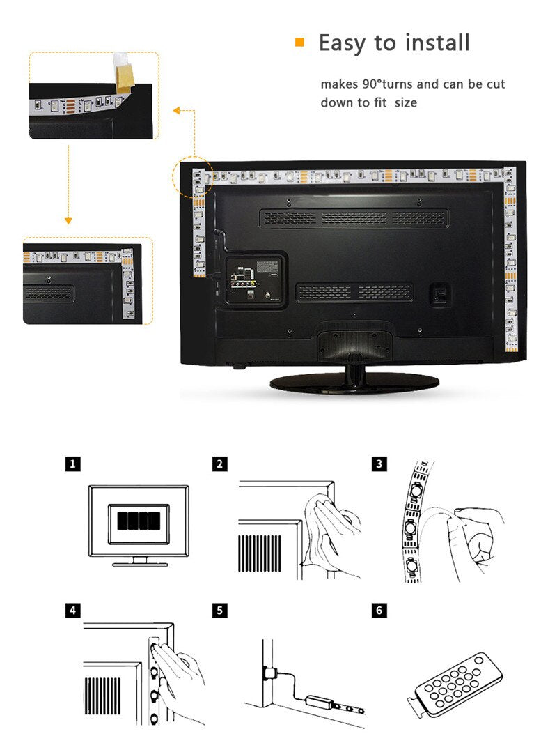 Bande lumineuse LED avec télécommande multi couleurs - 2 Mètre - 30LED / M - Home sweet - GAMING, LED
