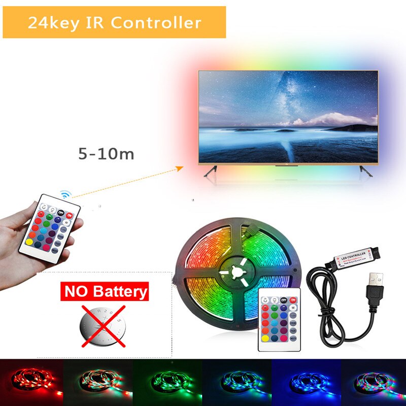 Bande lumineuse LED avec télécommande multi couleurs - 1 Mètre - 60LED / M - Home sweet - GAMING, LED