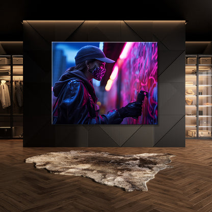 Tableau Cybergirl Graffiti